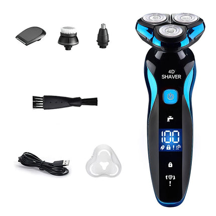 Mens Electric Shaver Razor Wet Dry Rotary Cordless USB Rechargeable Charging