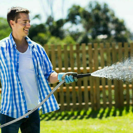 100FT Stainless Steel Water Hose Metal Home Garden Pipe with 2 Nozzle Connector