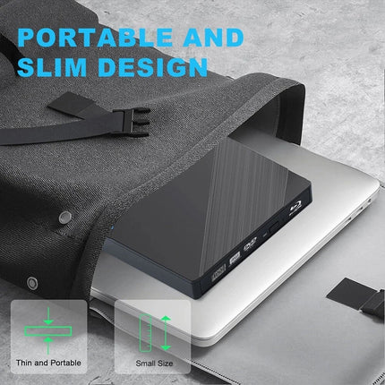 7-in-1 Slim External CD DVD Drive USB 3.0 Reader Writer Burner Player For Laptop
