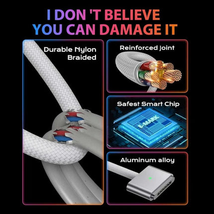 140W USB-C to MagSafe 3 Cable 2m  Silver Charger & Cable Type C Charging MacBook Pro Air M2 M3 M4