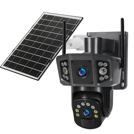 9MP Wireless Dual-Lens Outdoor Solar Security Camera System PTZ IP WIFI CCTV Cam