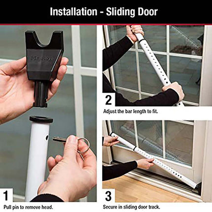 Adjustable Door Handle Home Security Bar Rod Brace Jammer Lock Stopper