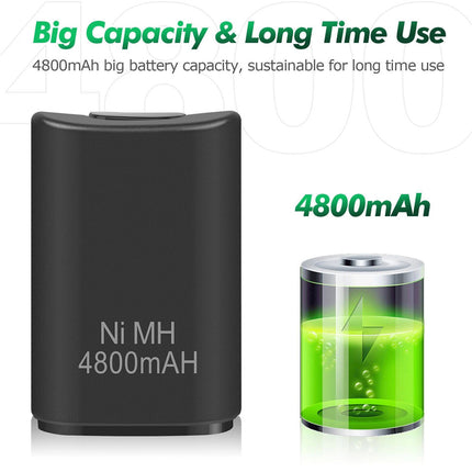 For Xbox 360 Xbox Wireless Controller 2 Pack Rechargeable Battery Kit