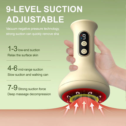 USB Rechargeable Handheld Abdominal Massager with Adjustable Guasha Cupping