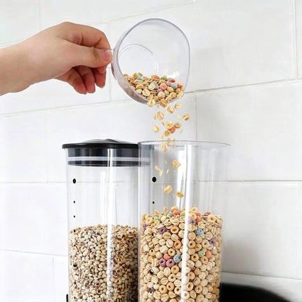 Wall-Mounted Cereal Dispenser Grain Grocery Storage Jar Dry Food Container Box