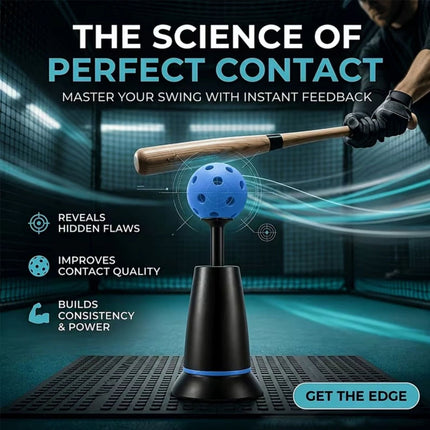 Baseball Training Tee Popper - Pops Up Balls to The Perfect Height with 3 Balls
