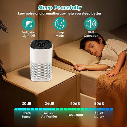 Premium Home Air Purifier for Large Rooms Smoke  Pet Odors