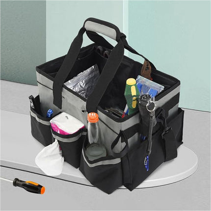 Wearable Cleaning Caddy, Cleaning Caddy Supplies Organizer with Handle Work Grey