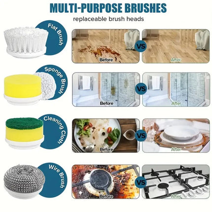 5 in 1 Electric Cleaning Brush Spin Scrubber Cordless USB Rechargeable Handheld