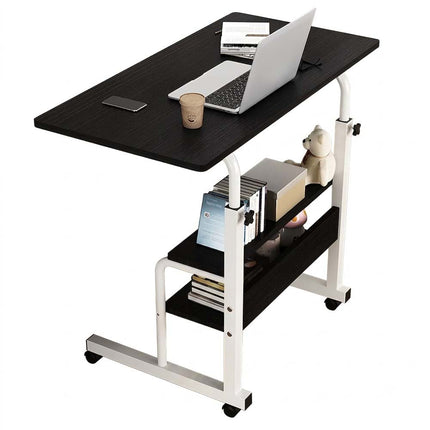 Mobile Laptop Desk Adjustable Computer Table Stand Bed Bedside Portable Study Black