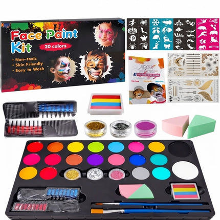 20 Colors Professional Face Paint Kit Face Painting Kit for  Party Xmas Gift