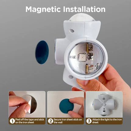 2X LED Motion Sensor Light PIR Cordless Night Light Bed Stair USB Rechargeable