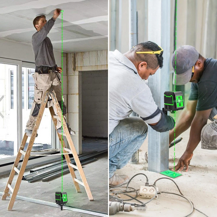 Green Beam Cross Line Laser Level Self Leveling Home DIY Level Water Resist IP54