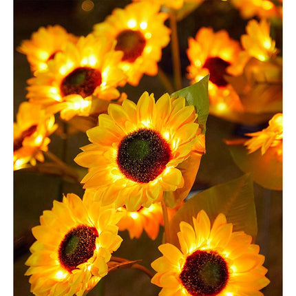 2x Solar Power Garden Stake Lights Sunflower LED Flower lawn Decor Lamp Outdoor