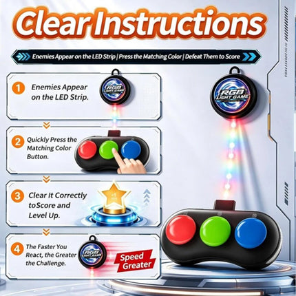 RGB LED Reflex Game,Funny Light Defense Challenge Interactive Game,Fast Press