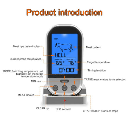 Large LCD Digital Meat Thermometer Kitchen BBQ Grill Oven Probe