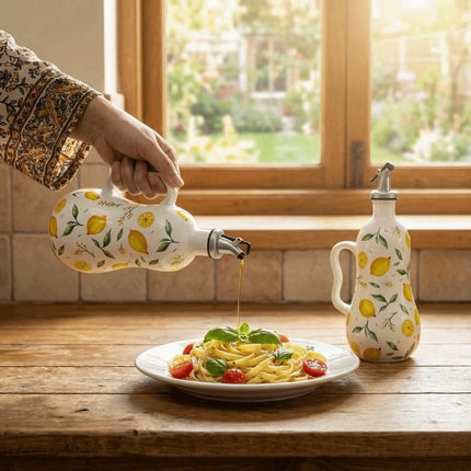Lemon Pattern Oil Bottle Olive Oil Dispenser Vinegar Can Oil Container for Home