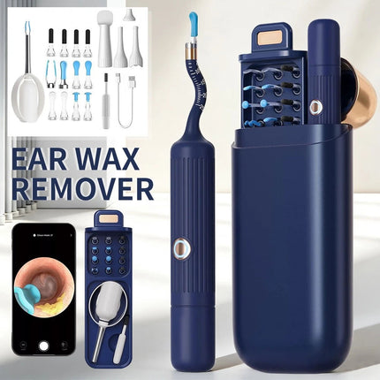 Wireless Visual Ear Wax Removal Tool HD Camera Cleaner Scoop Kit with Smart Case