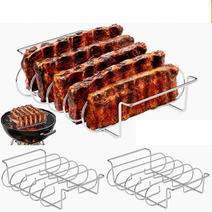 1/2PCS Rib Rack for Smoking and Grilling, Holds 6 Full Racks, Rust-Resistant
