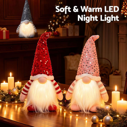Christmas Gnomes Light Up Christmas Decorations Plush Goblin Set
