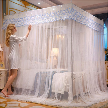 White 4 Corner Gauze Bed Canopy Mosquito Netting 150x200cm