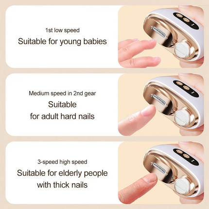 Electric Nail Clippers Automatic LED Light Trimmer Toe Cutter USB Rechargeable