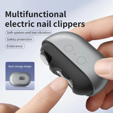 Easyclip Smart Nail Clipper, 3In1 Multi-Functional Electric LED Toenail Clipper Grey