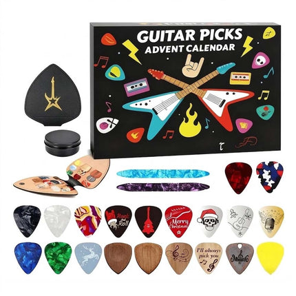 Guitar Picks Advent Calendar 24-Day Countdown Christmas Gift Guitar Players