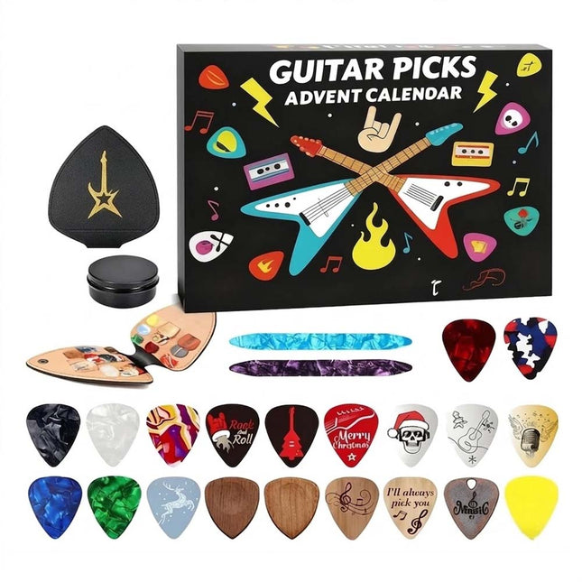 Guitar Picks Advent Calendar 24-Day Countdown Christmas Gift Guitar Players