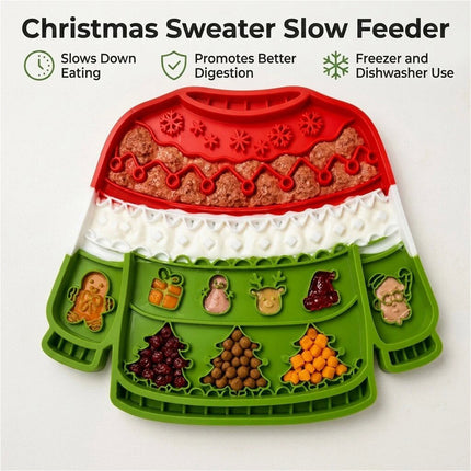 Christmas Silicone Dog Pet Lick Mat Pad Boredom Buster Slow Feeder Suction Cups