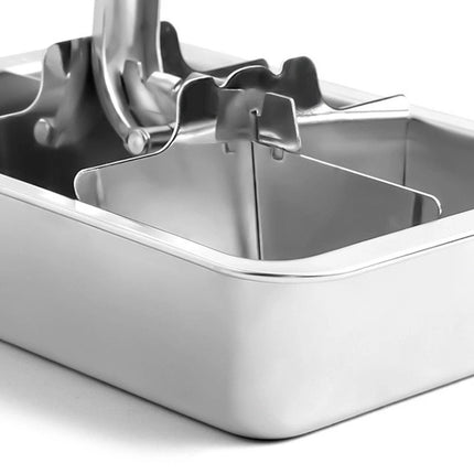 Stainless Steel Ice Cube Tray 6 Slot Removable Ice Cube Maker with Handle