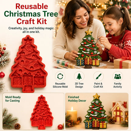 DIY Christmas Tree Resin Mold And Paint Craft Kit Reusable 3D Casting Molds