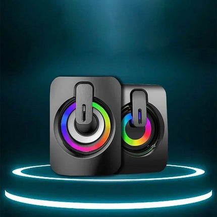 Surround Sound System LED Speakers Gaming Bass USB Wired for Computer PC OD
