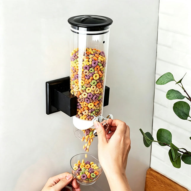 Wall-Mounted Cereal Dispenser Grain Grocery Storage Jar Dry Food Container Box