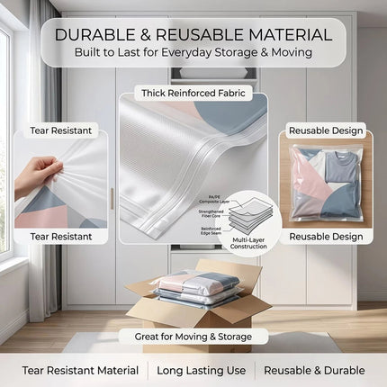 Large No-Pump 3D Vacuum Storage Bags Suitable for Bedding, Clothes, Travel