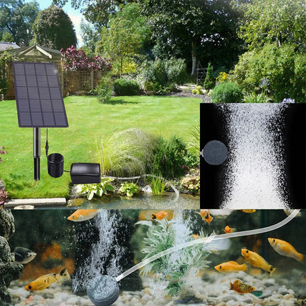 1 PCS Solar oxygen pump(1xAir Stone) Outdoor Solar Oxygenator Aquarium Pond Fish Tank Aerator Air Pump Oxygen Stone