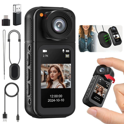 2.7K Portable WiFi Camera Thumb Action Camera Pocket Cam with Lanyard