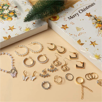 Jewelry Advent Calendar Christmas 24 Days Countdown Calendar Xmas Box Gifts