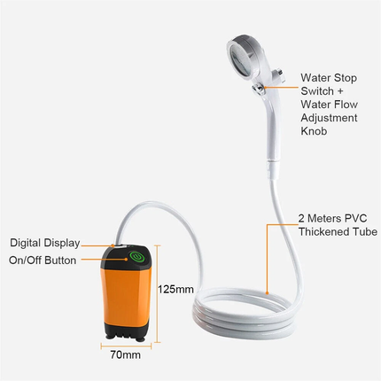 Portable Shower Camping Shower Outdoor Camp Electric Rechargeable Shower Pump