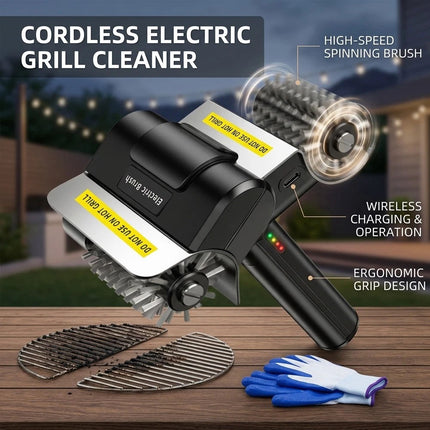 Electric Grill Brush Stainless Steel High Speed Roller Grill Cleaner Brush BBQ