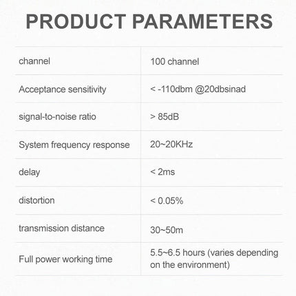 WS-70 Guitar Wireless System 100 Channel Rechargeable Audio Transmitter Receiver