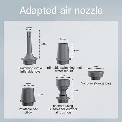 Outdoor Mini Air Pump For Mattress Mat Camping Electric Inflator USB Inflatable Black
