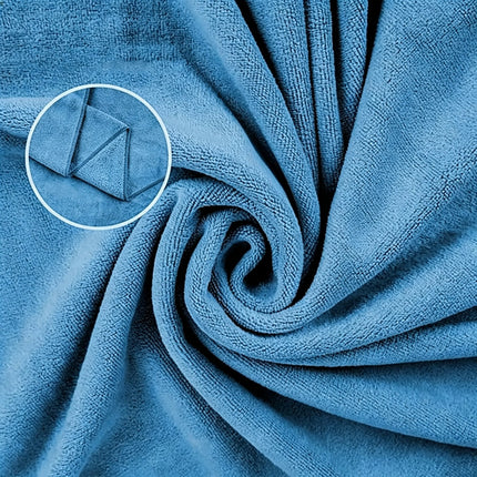 2 Pack Blue Large Microfiber Travel Towel, Sports Beach Towels, Ultra Absorbent Quick Dry