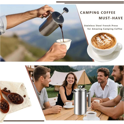 350ML Stainless Steel Cafetiere French Press Filter Coffee Plunger Pitcher
