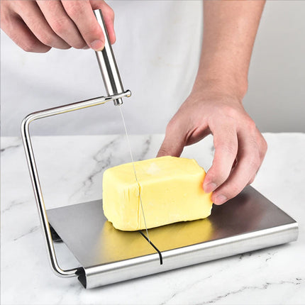 Cheese Wire Slicer Cutter with Stainless Steel Board for Precise Cheese Butter