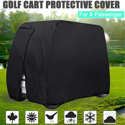 Golf Buggy Cart Cover 2 Passengers Waterproof Dust-proof Rain UV Protect Storage