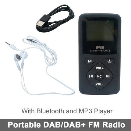 Pocket DAB/DAB+Digital Radio With Bluetooth and MP3 Player Earphone FM Redio Kit