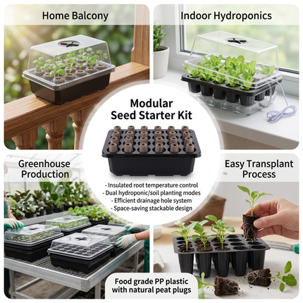 Seed Starter Tray 20 Cells Seedling Starter Kit with Grow Light Seed Germination