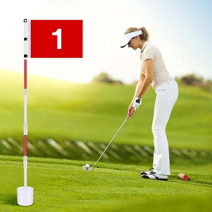 Golf Practice Hole Pole Cup Flag Backyard Stick Putting Flagstick Set 195CM