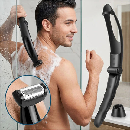 Body Hair Removal Electric Back Shaver Razor Manscaping Trimmer for Mens